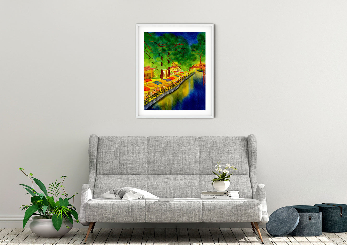 San Antonio river walk art print