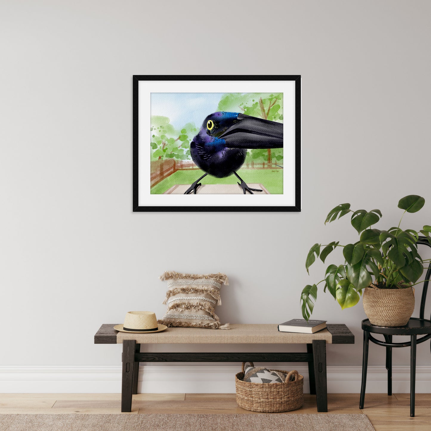 Funny Texas grackle wall art print