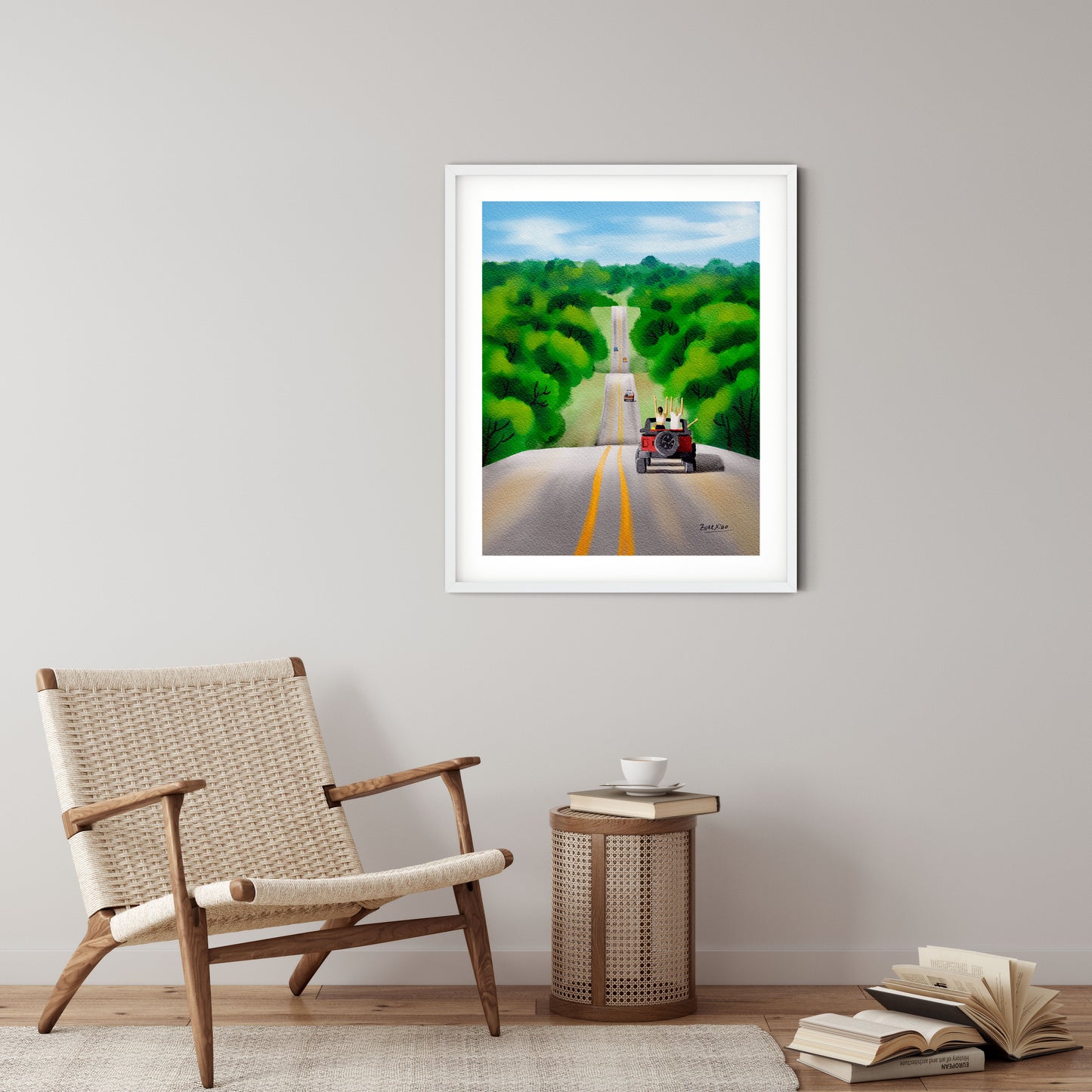 Texas hill country art print rolling hills