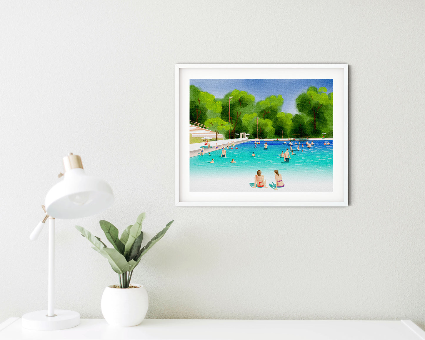 Austin art print deep eddy pool