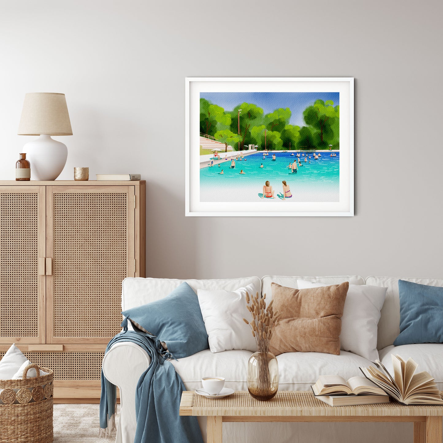 Austin art print deep eddy pool