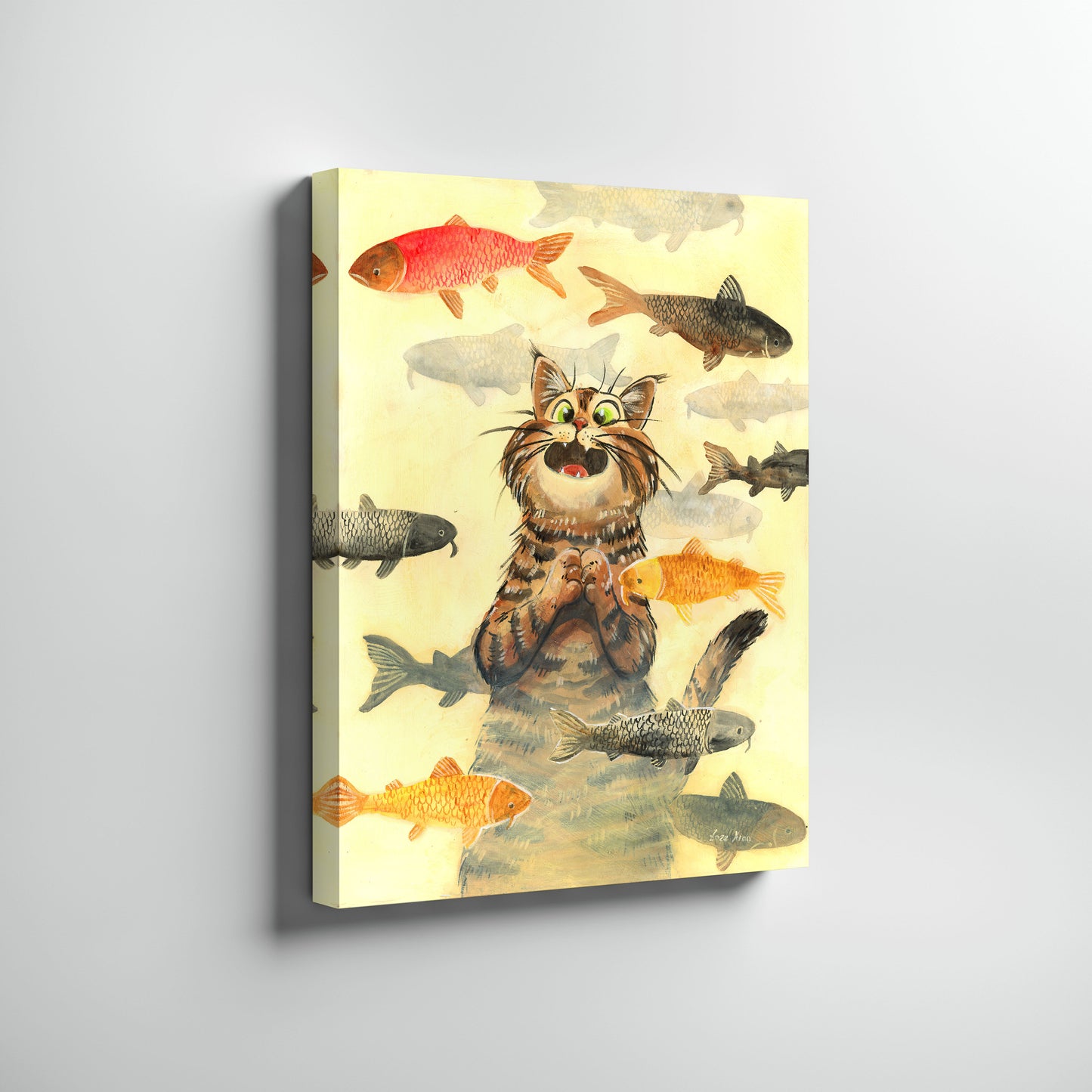 Cute Cat Art Print "A Cat's Dream"