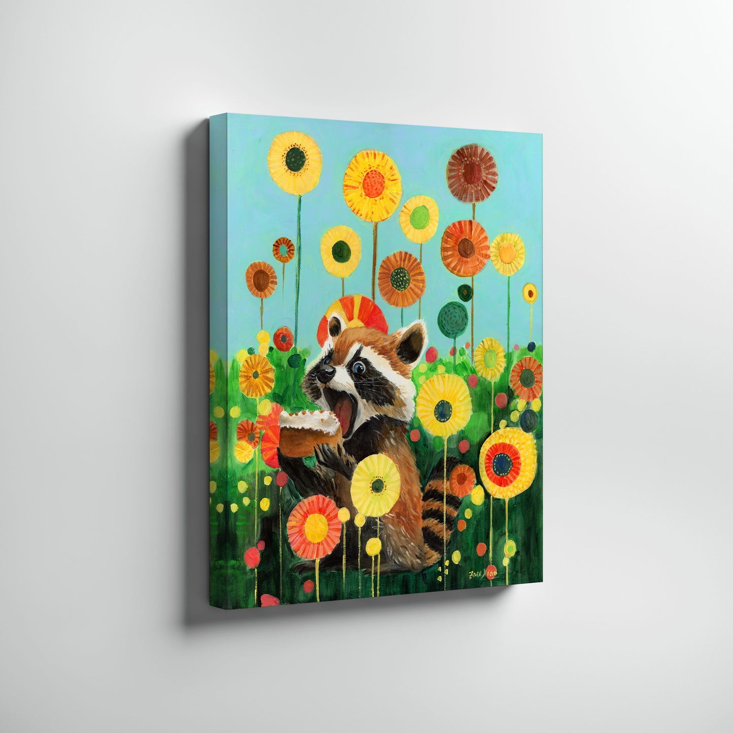 Raccoon Art Print "Picnic Time"