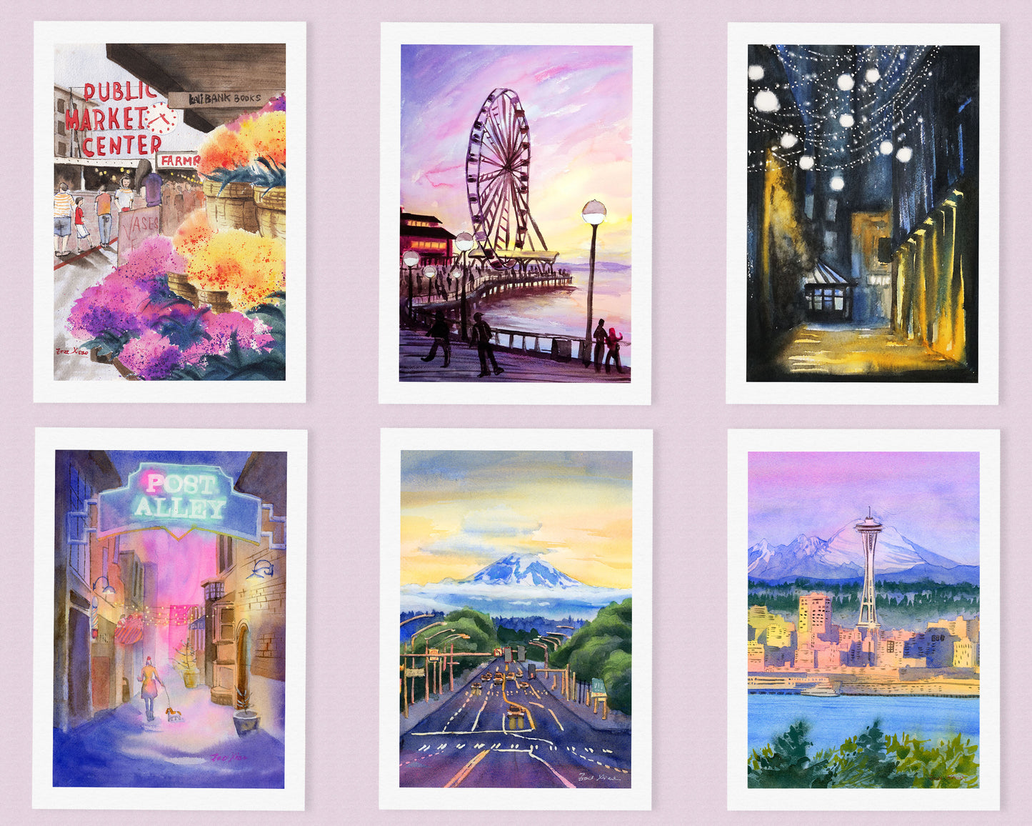 Seattle Art Greeting Card Set of 6
