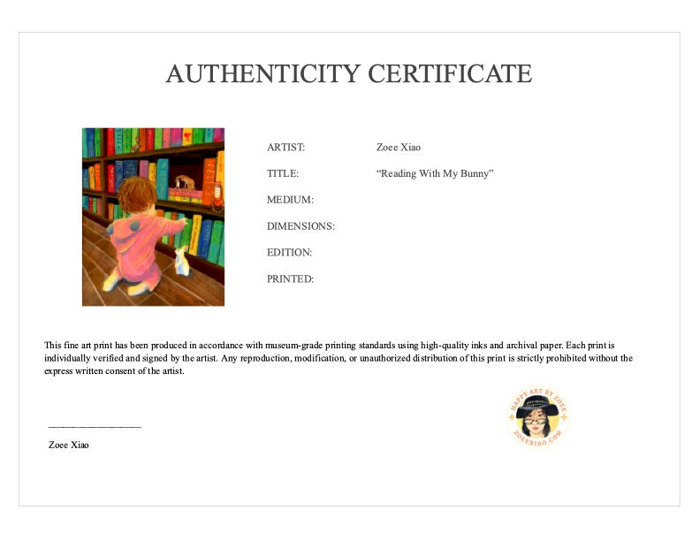 Limited Edition Art Print "Reading With My Bunny"