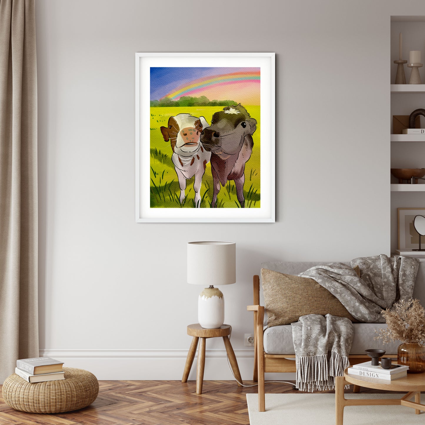cute cow art print