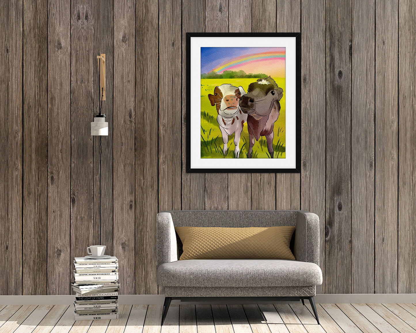 cute cow art print