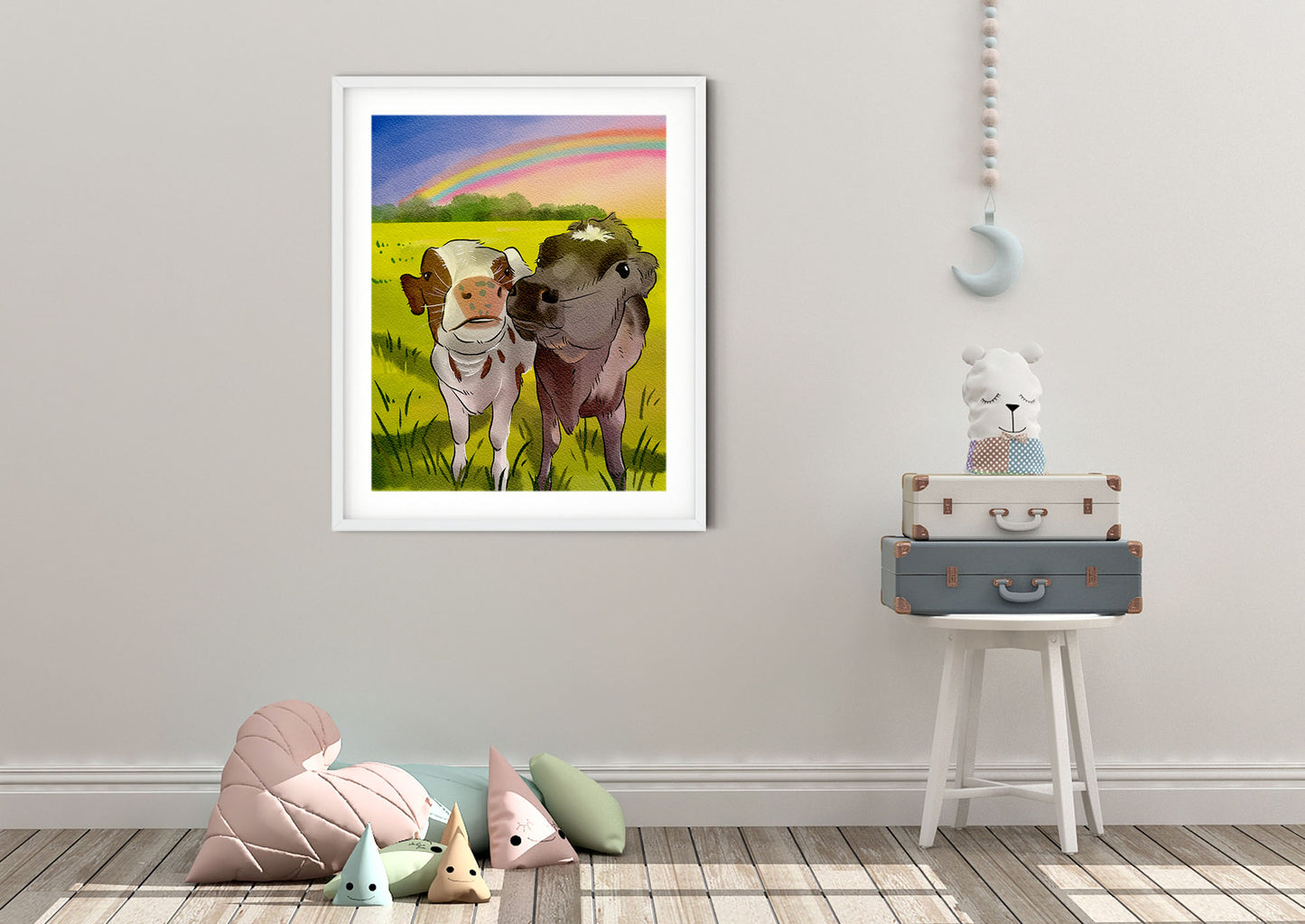 cute cow art print