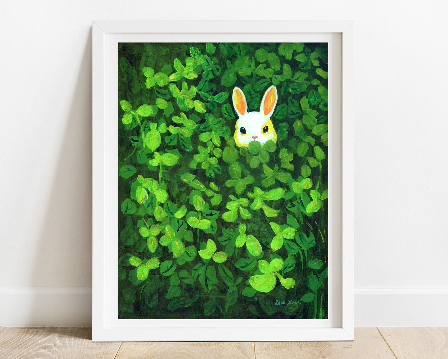 cute rabbit wall art print