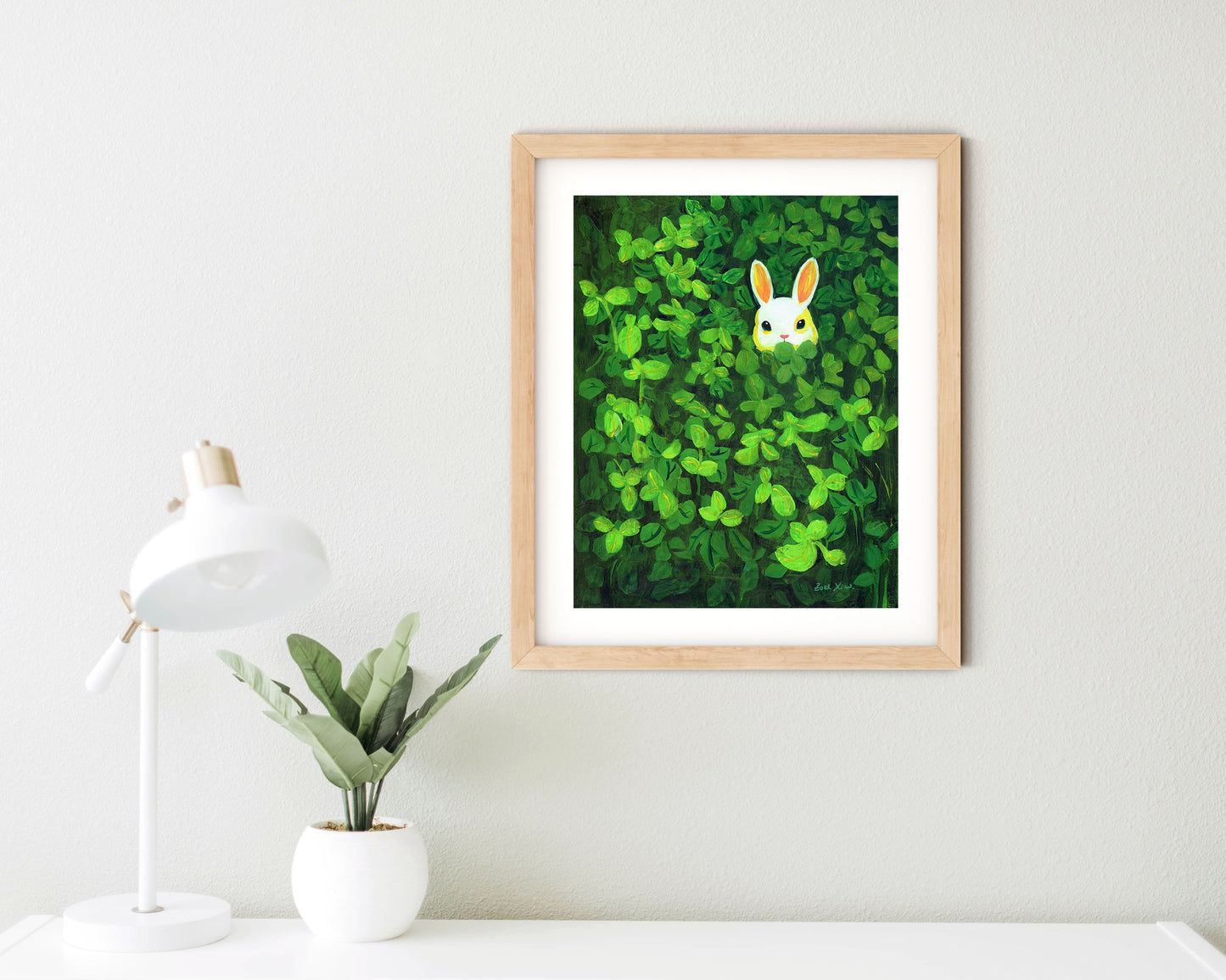 cute rabbit wall art print