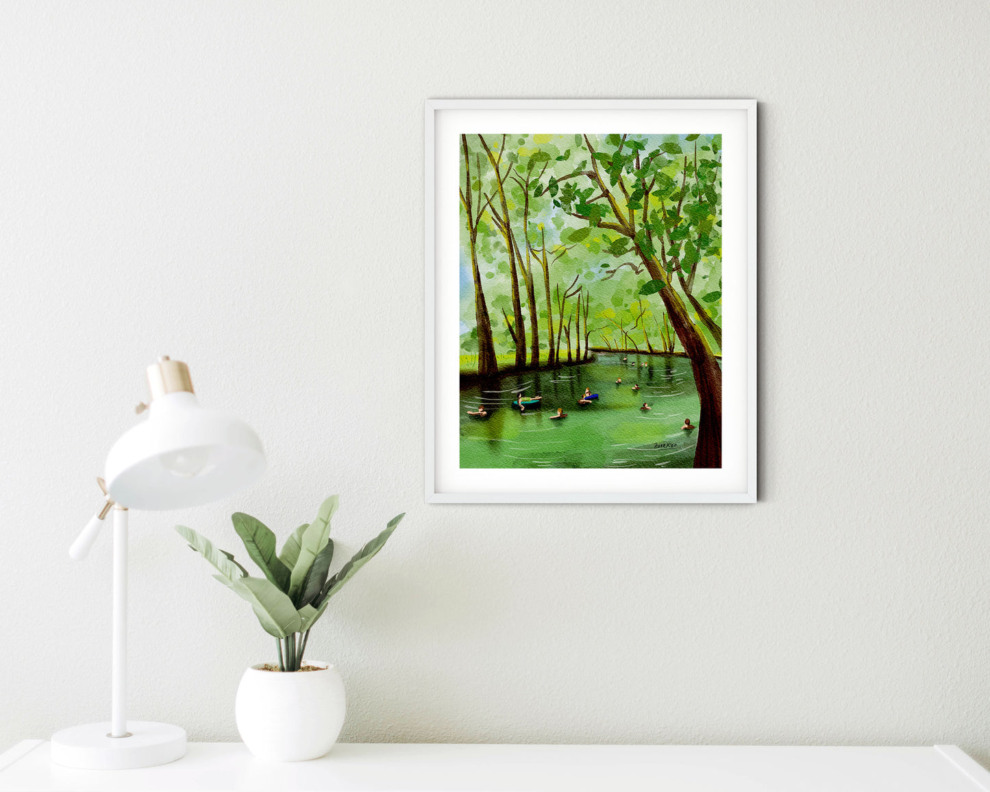 Texas hill country art print blue hole regional park