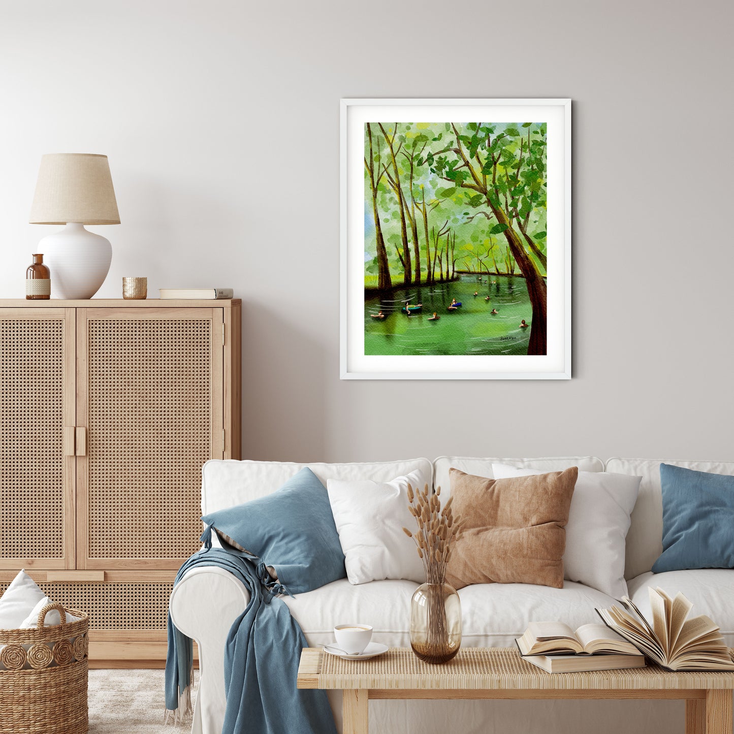 Texas hill country art print blue hole regional park