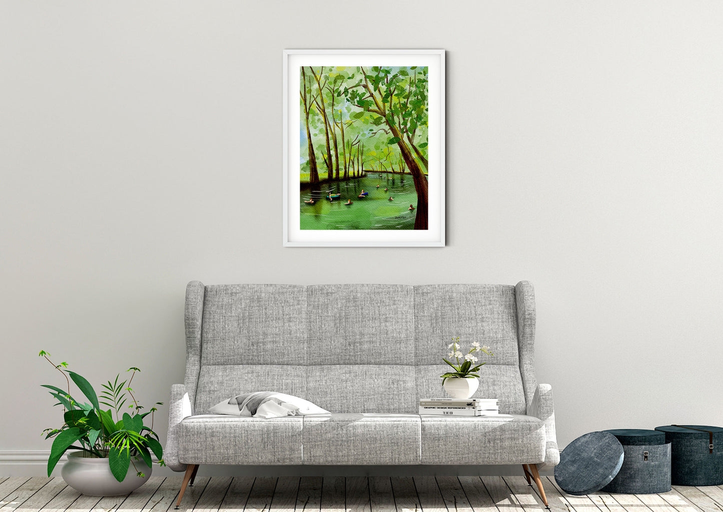 Texas hill country art print blue hole regional park
