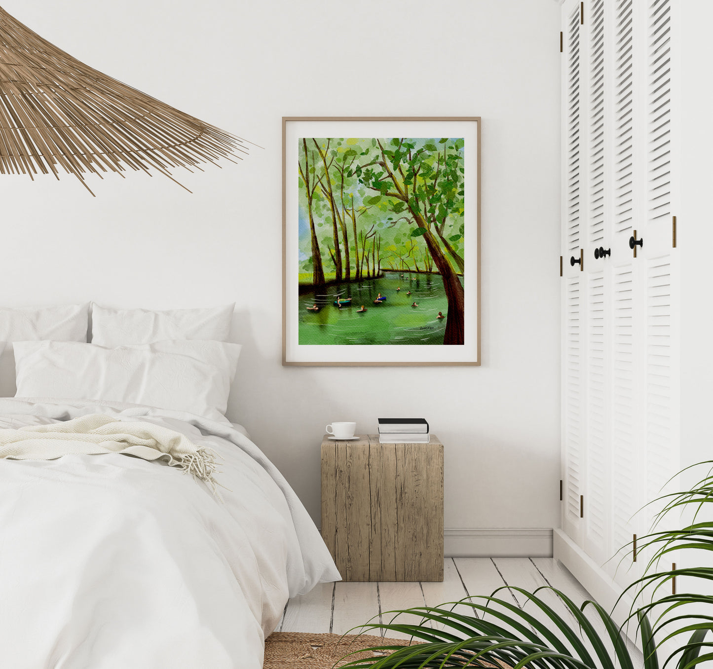 Texas hill country art print blue hole regional park