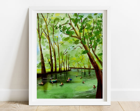 Texas hill country art print blue hole regional park