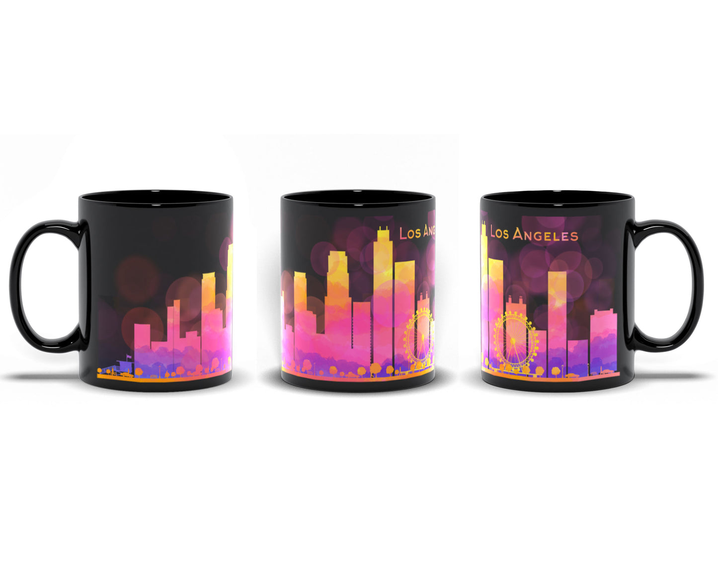 Los Angeles Skyline black coffee mug