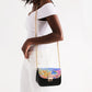Leather Satchel Bag with Tropical Fish Art