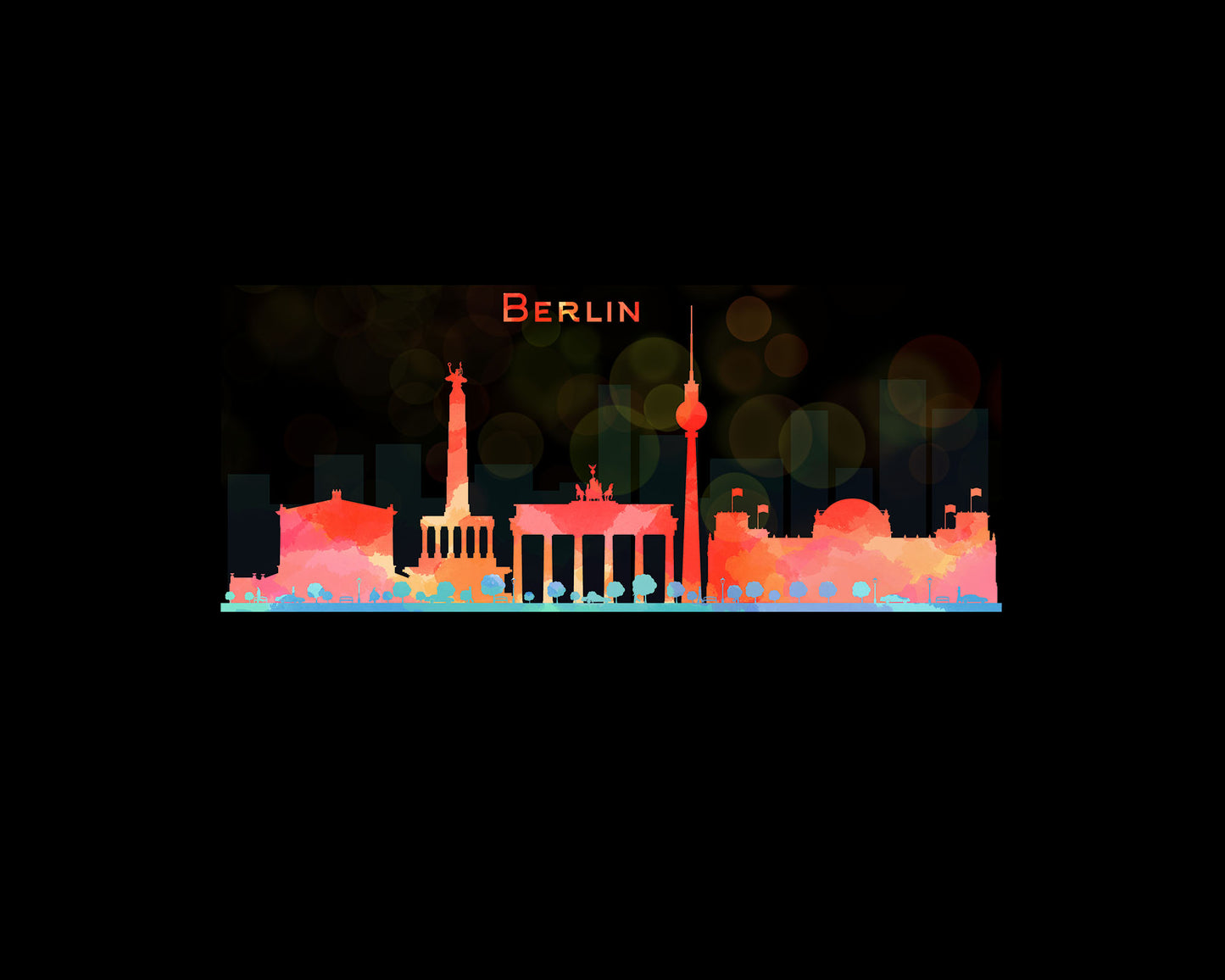 Berlin Skyline Black Coffee Mug