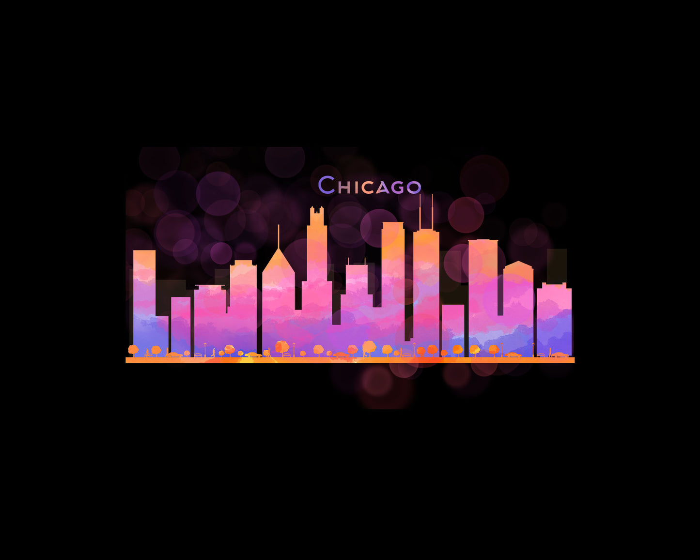 Chicago Skyline Black Coffee Mug