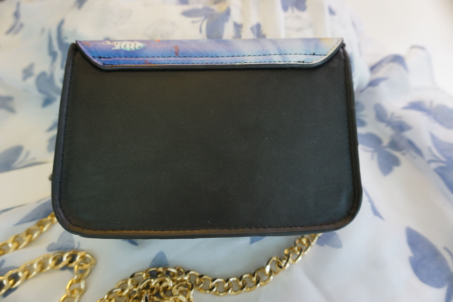 Leather Satchel Bag with Tropical Fish Art