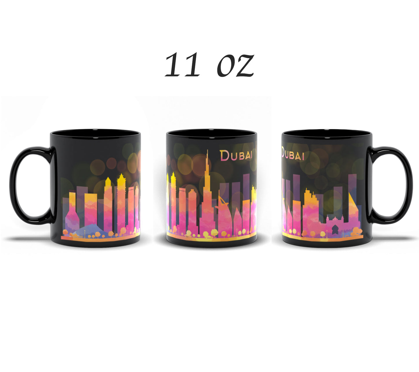 Dubai skyline art mug 11oz