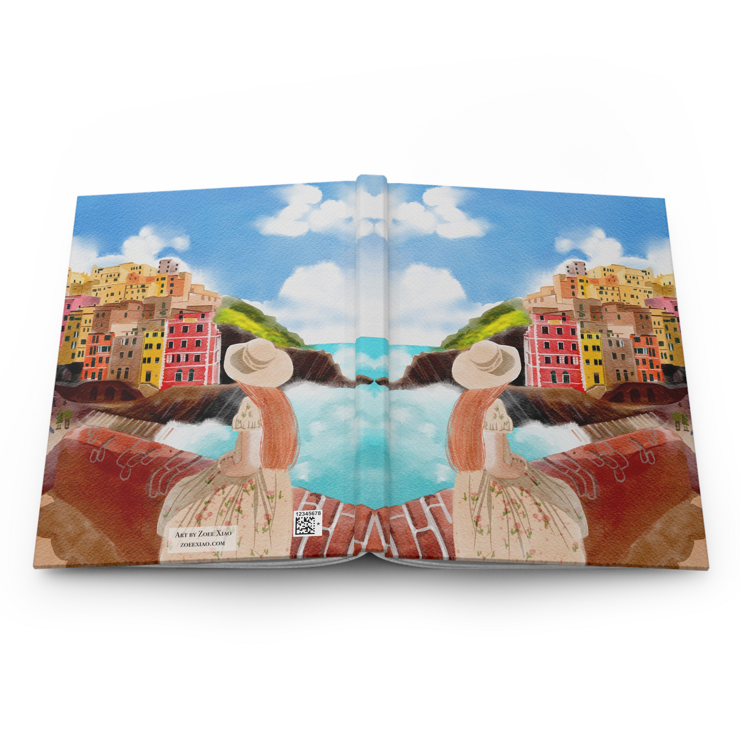 Italy Hardcover Journal Notebook "A Slow Day In Italy"