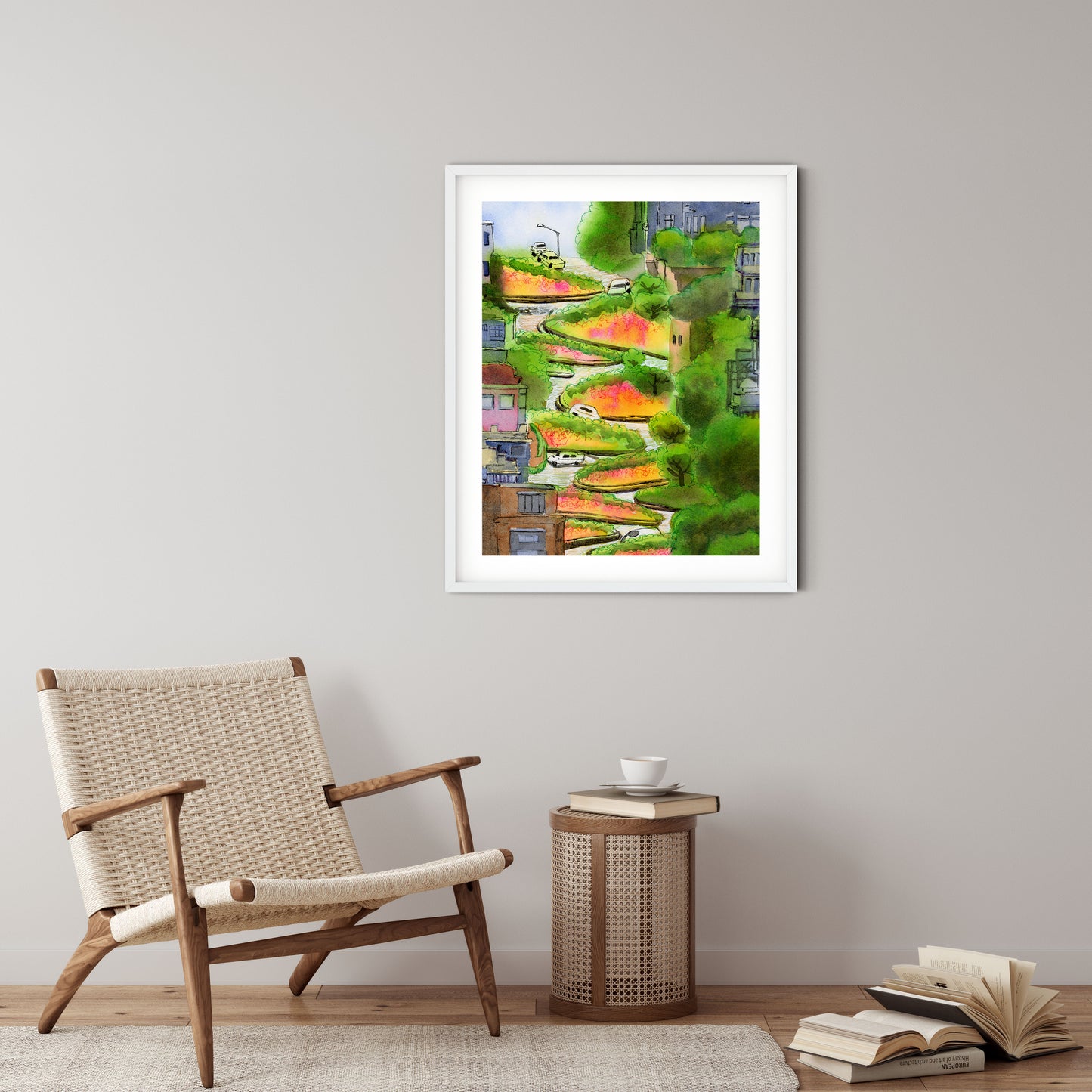san francisco art print lombard street