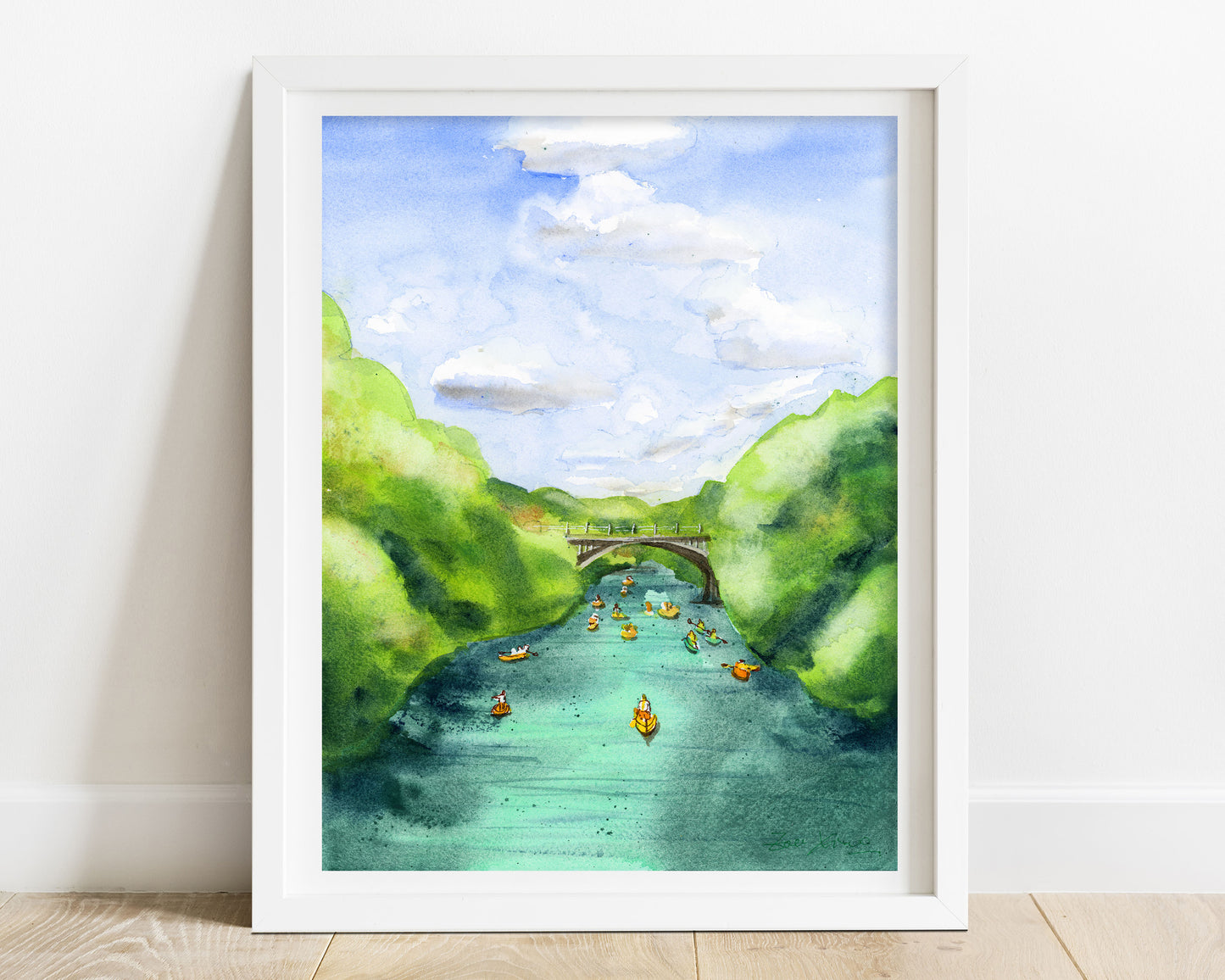 austin art print ladybird lake kayak art