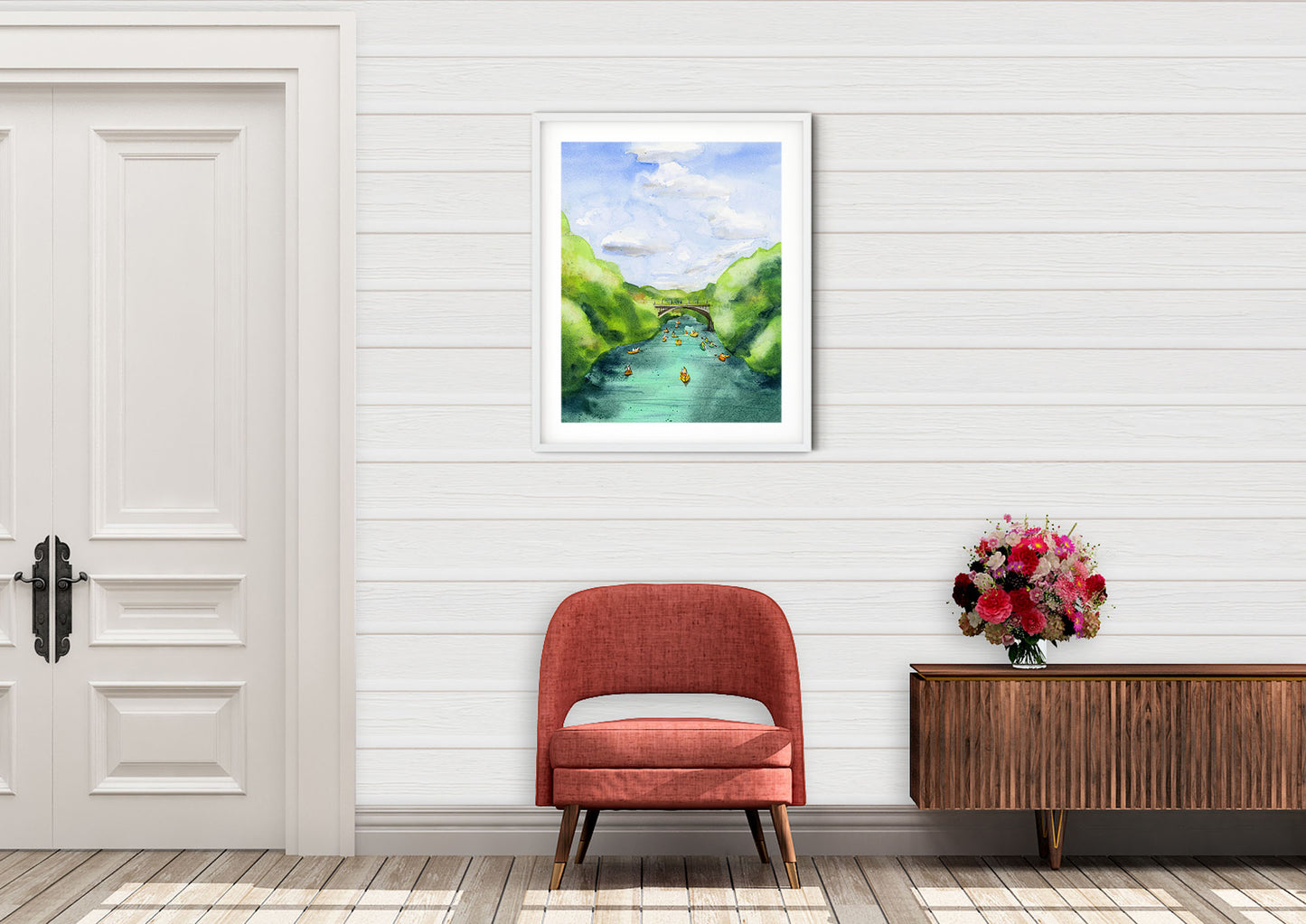 austin art print ladybird lake kayak art