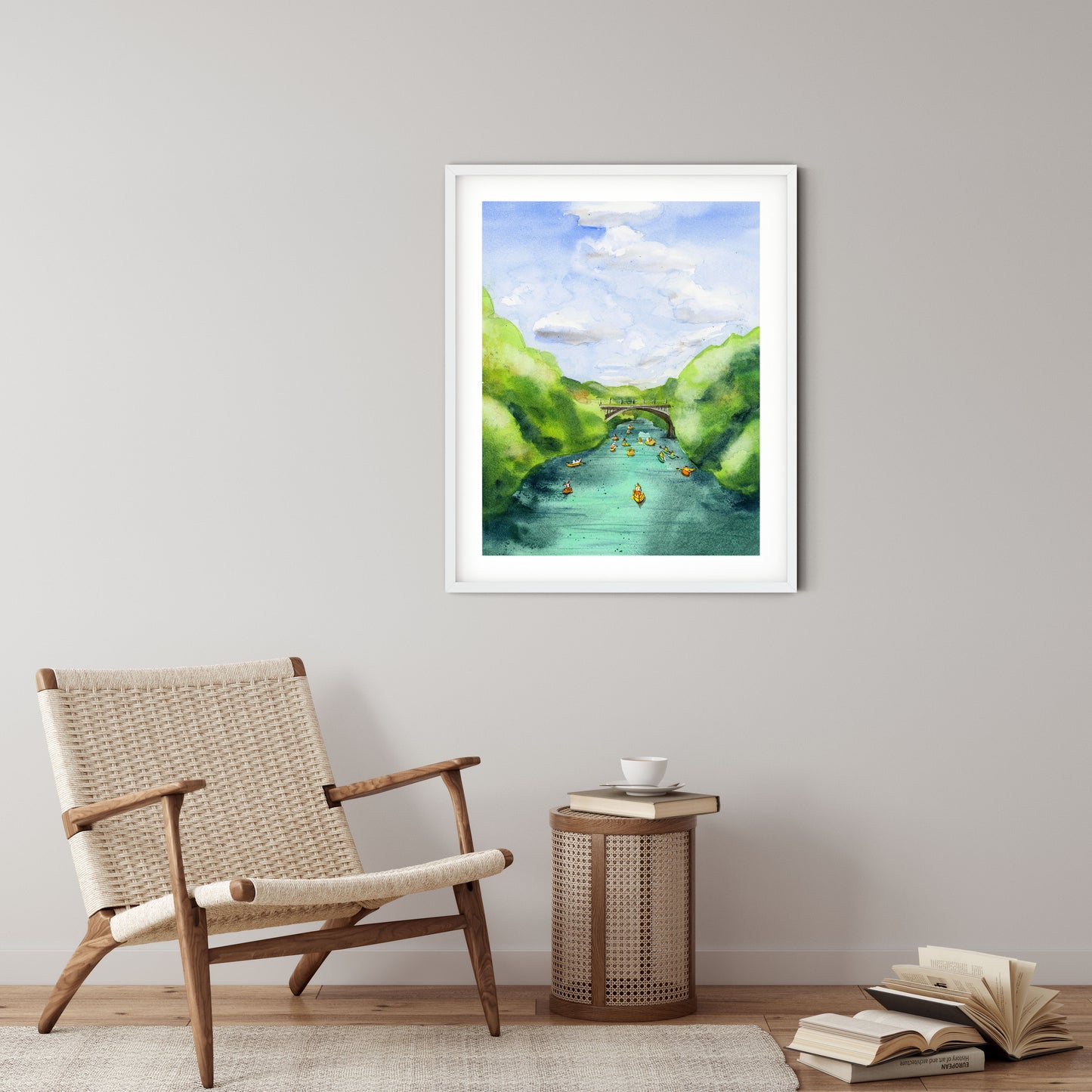 austin art print ladybird lake kayak art