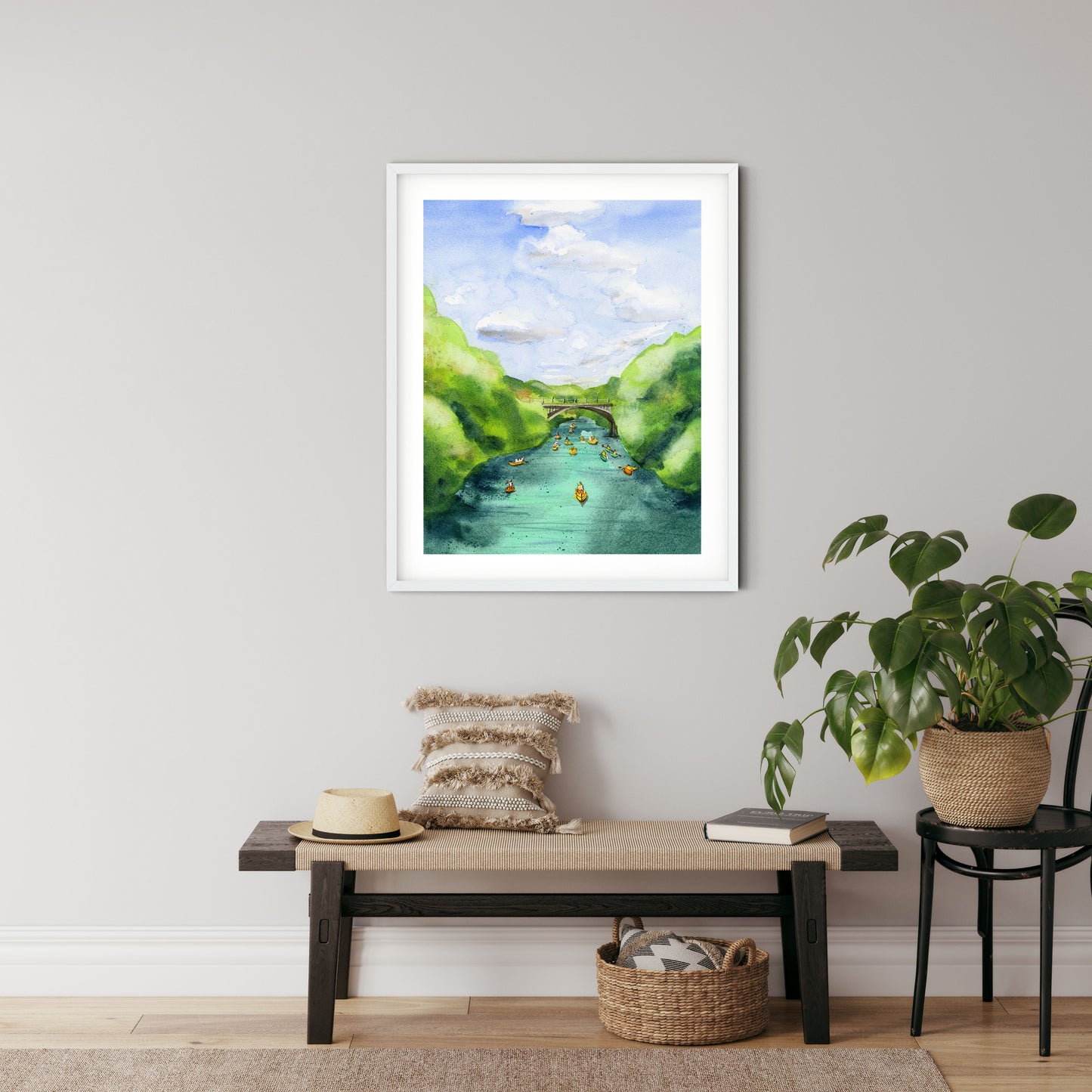 austin art print ladybird lake kayak art