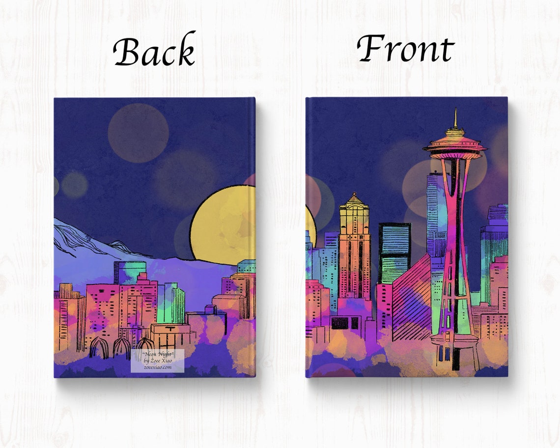 Seattle art hardcover journal notebook lined