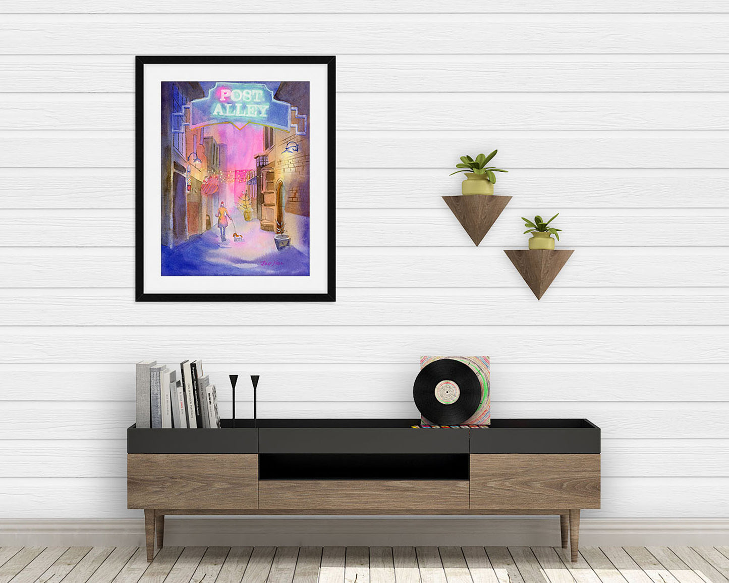 Seattle art print, post alley