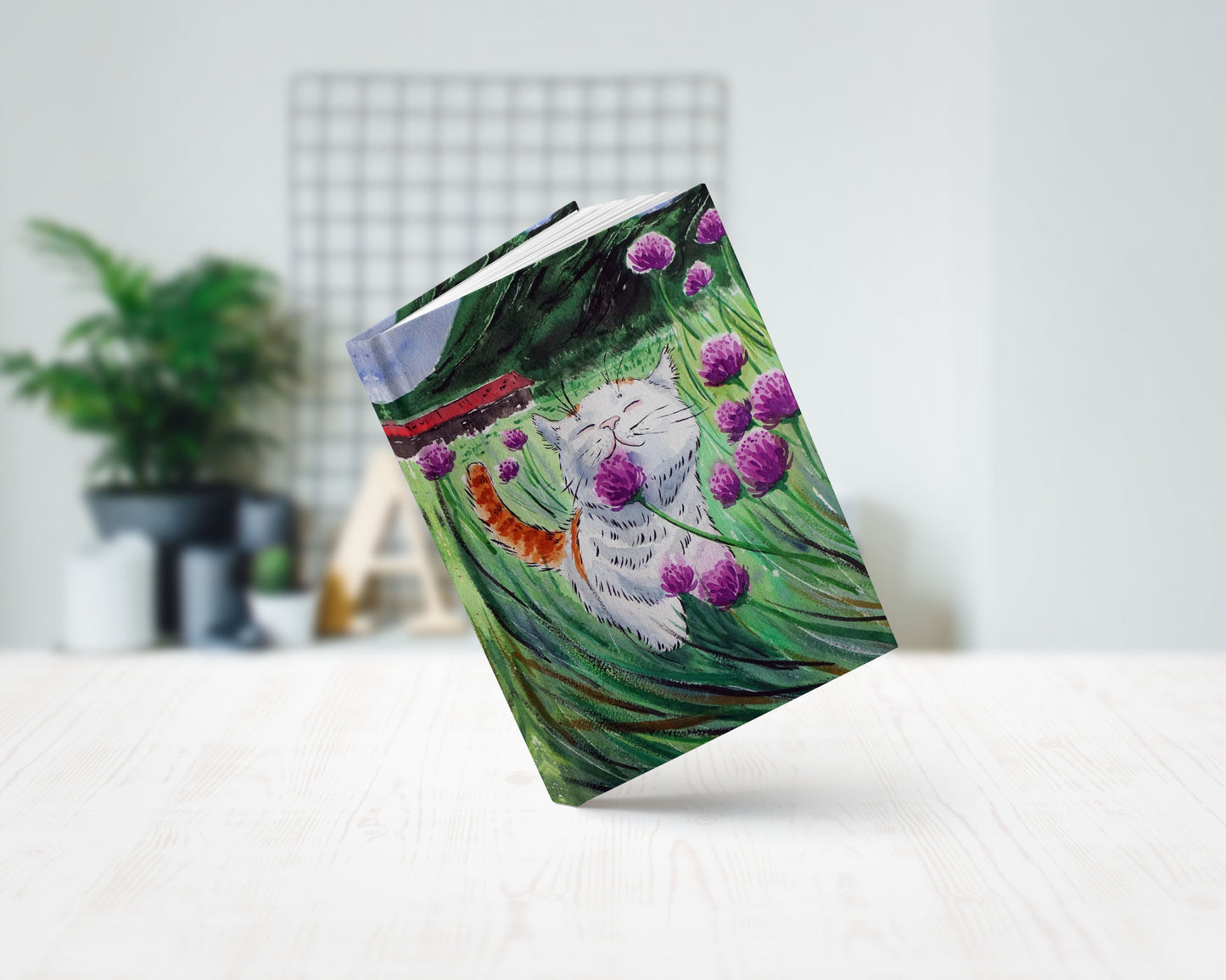 cat art hardcover journal notebook lined