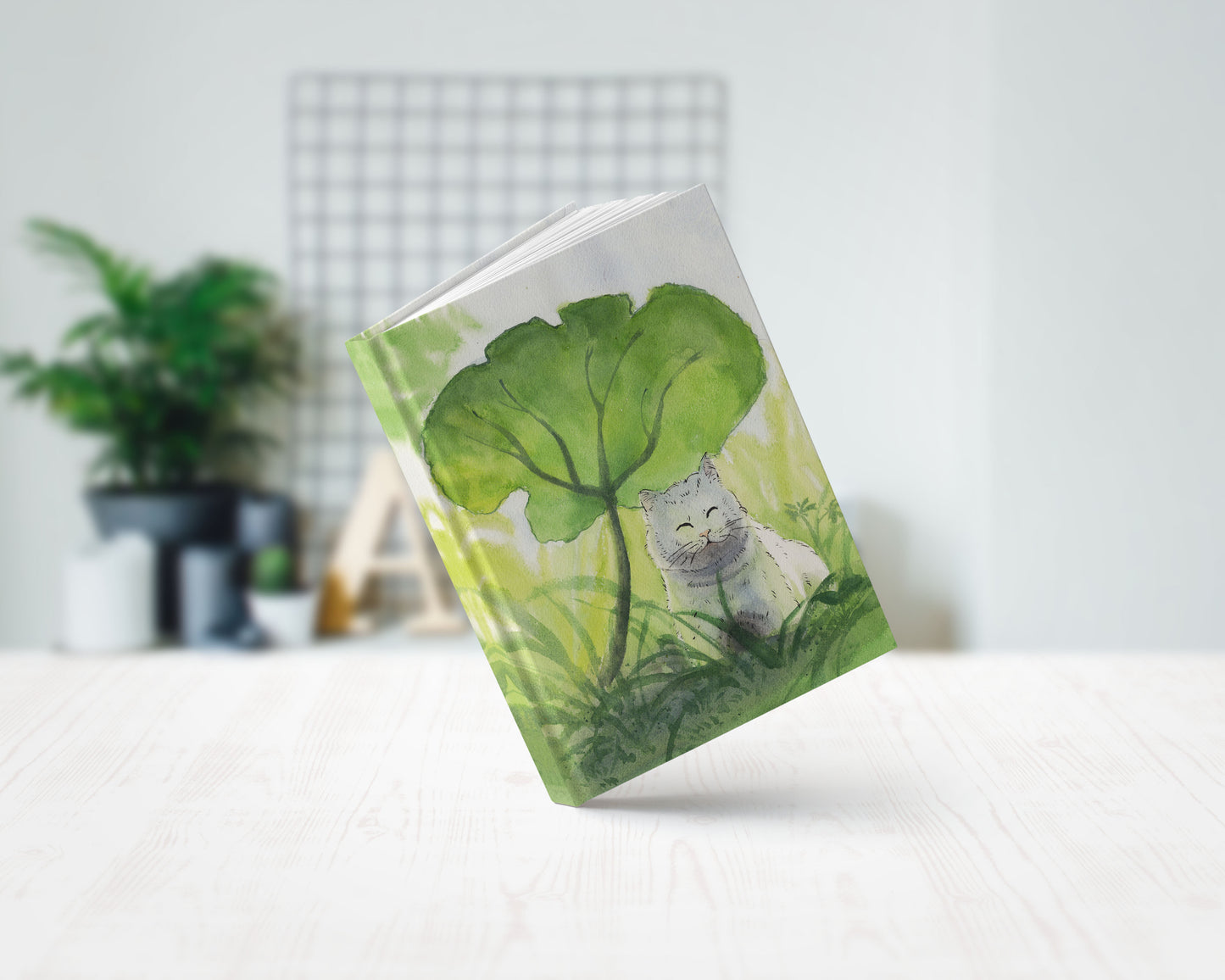 cat art hardcover journal notebook lined