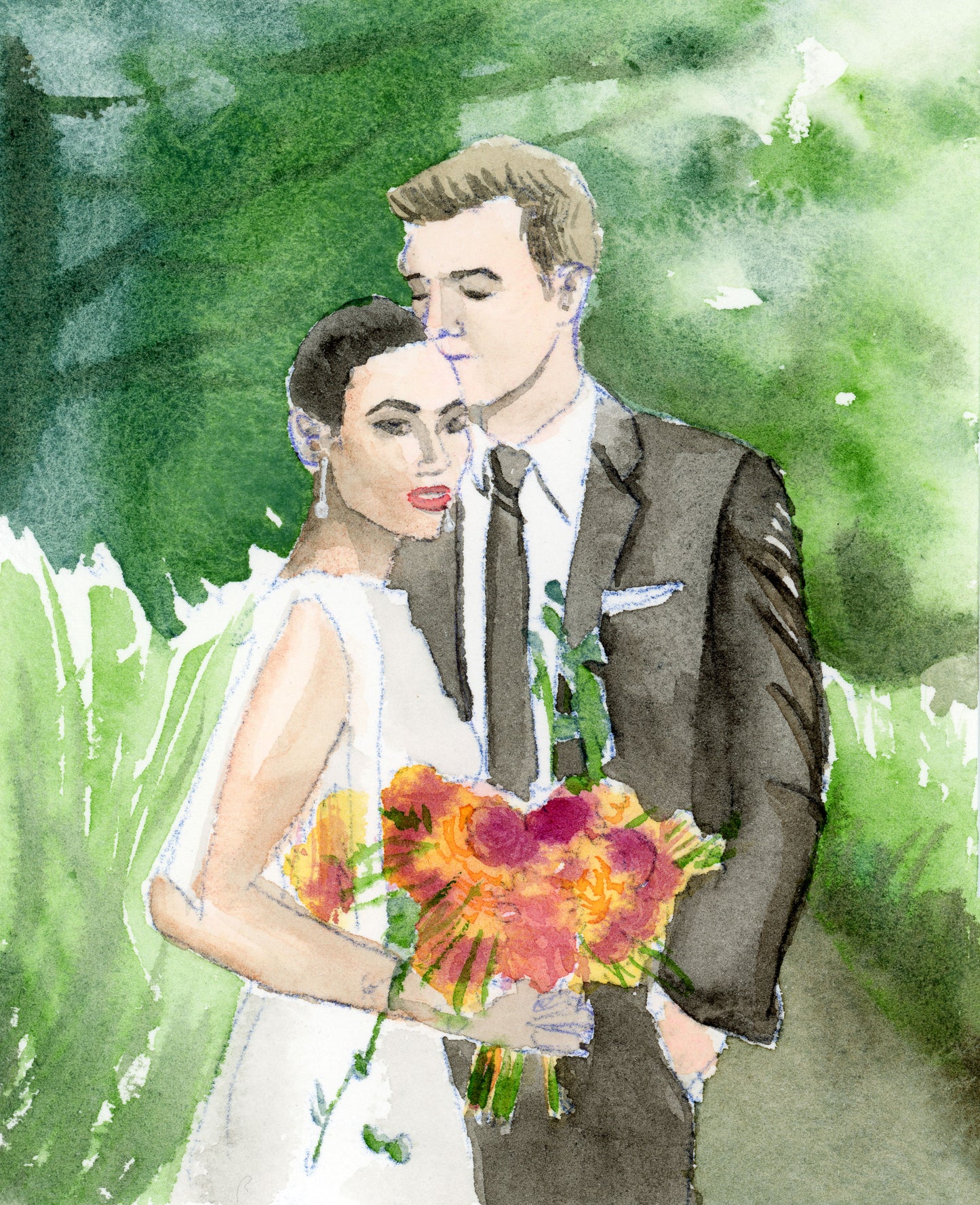 custom watercolor portrait commission
