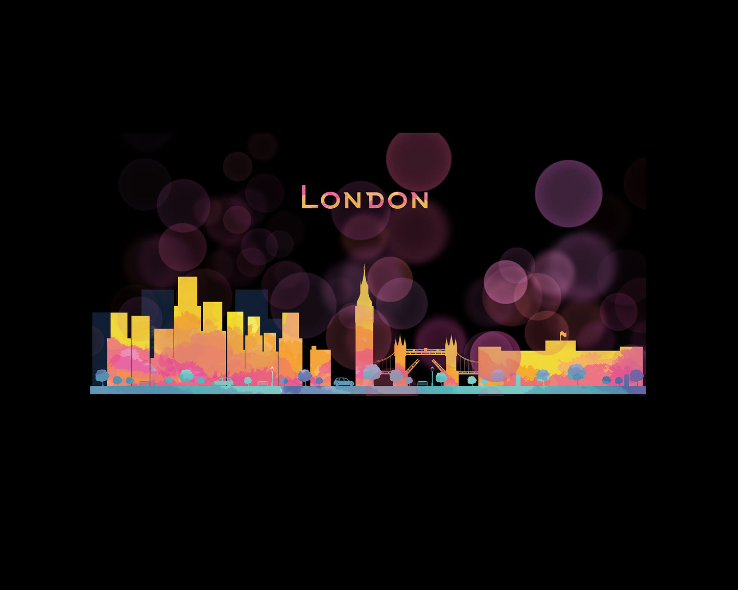 London Skyline Black Coffee Mug