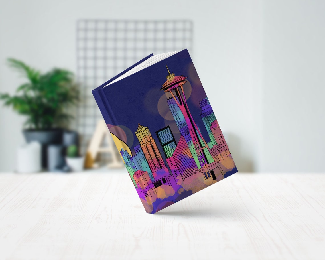 Seattle art hardcover journal notebook lined