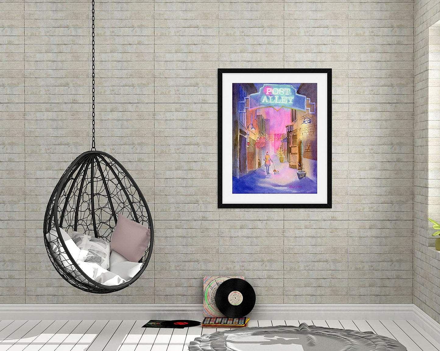 Seattle art print, post alley