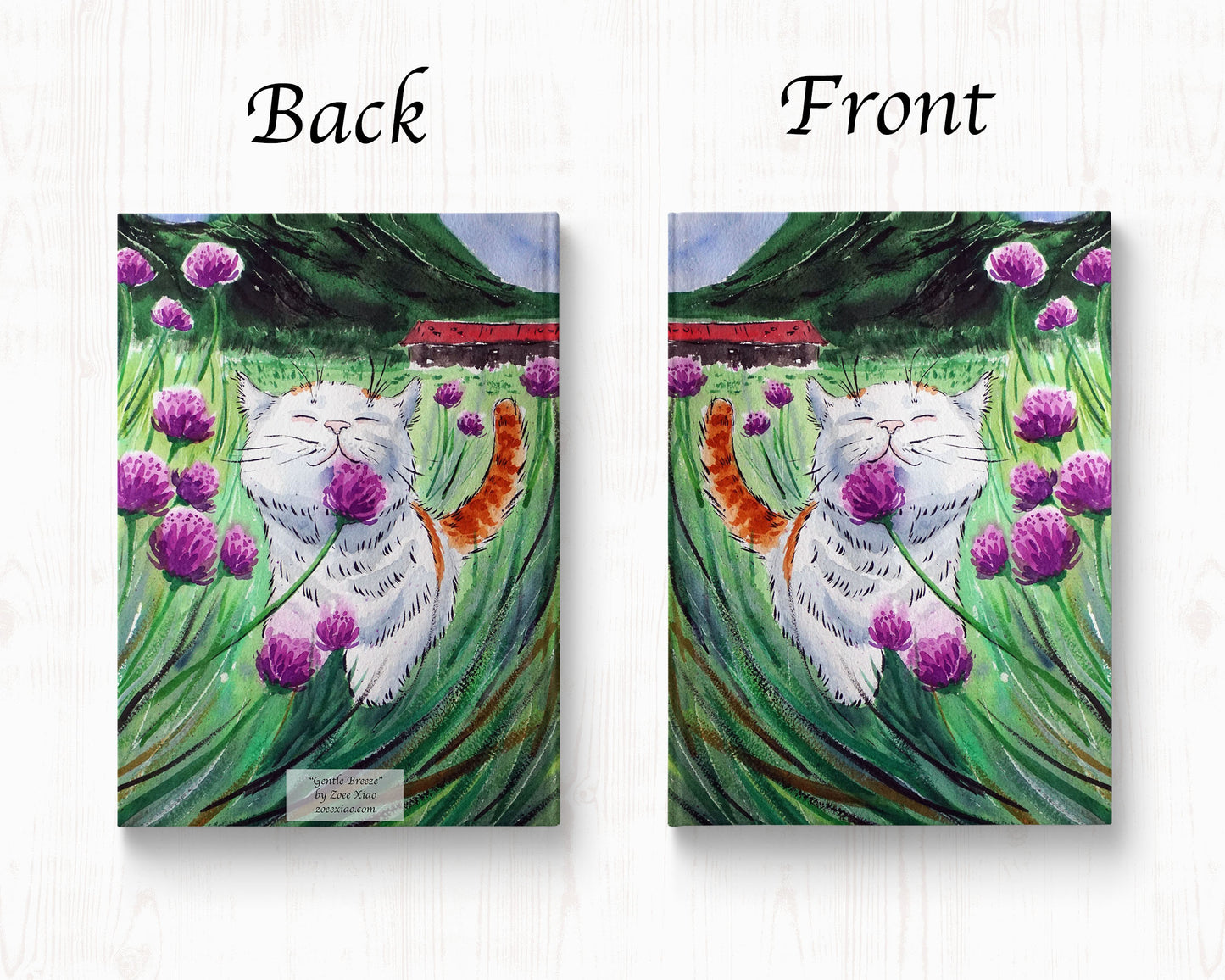 cat art hardcover journal notebook lined