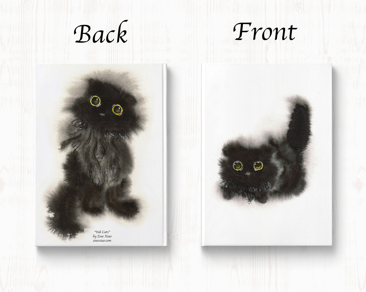 black cat art hardcover journal notebook lined