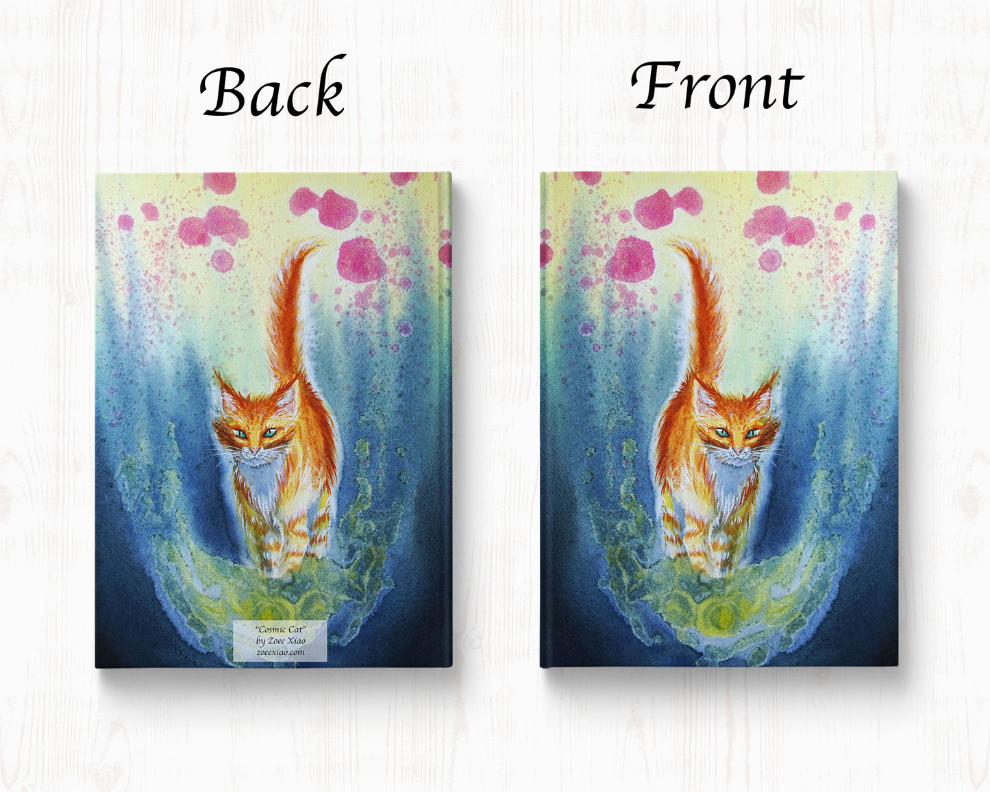 cat art hardcover journal notebook lined