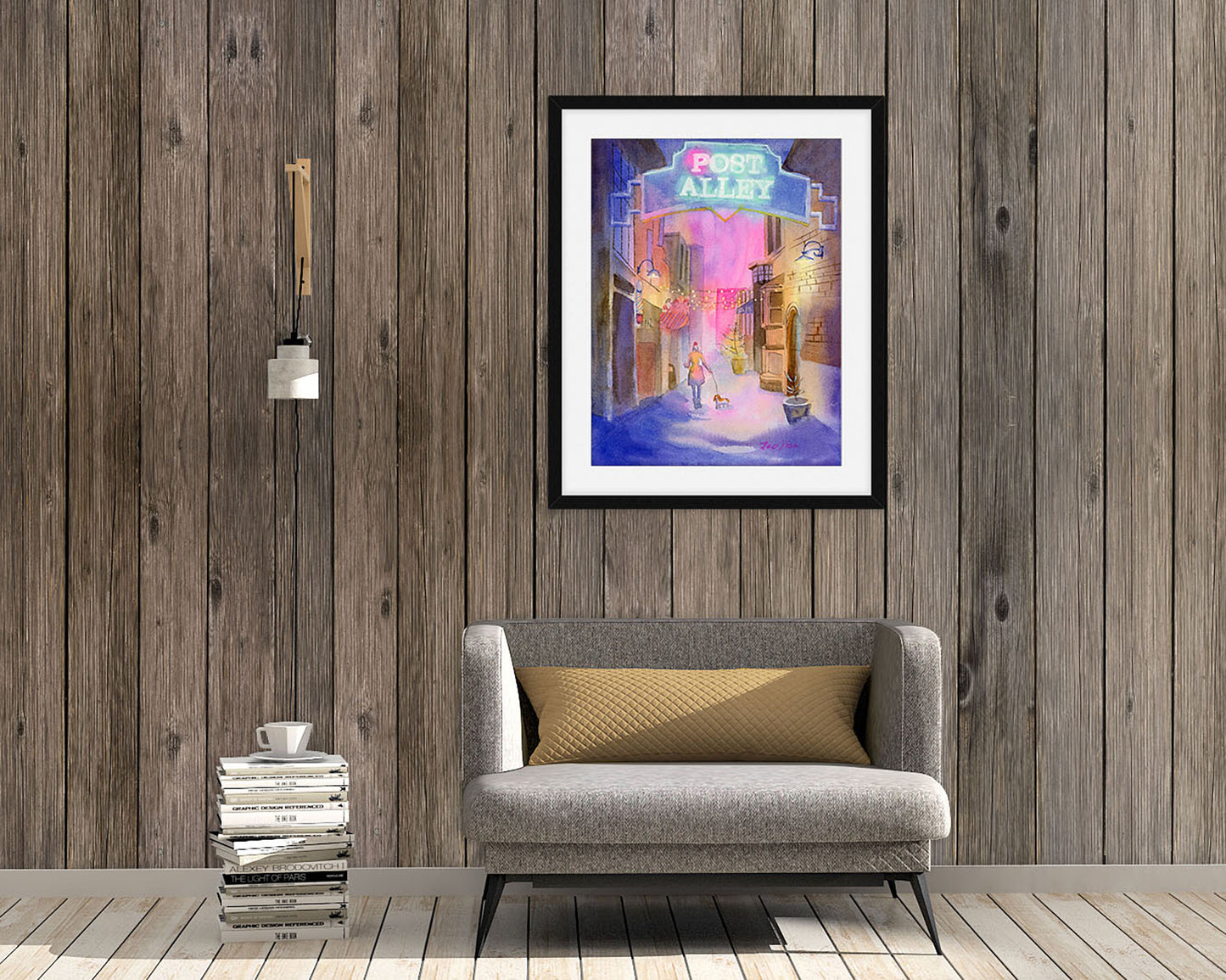 Seattle art print, post alley