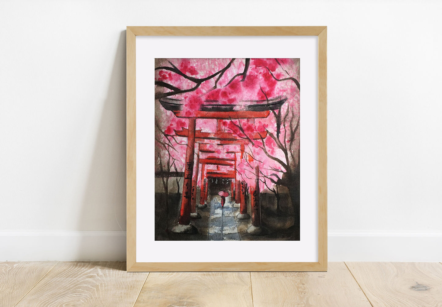 Japanese cherry blossom art print