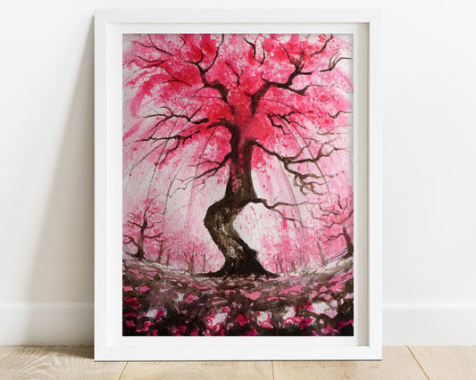Japanese cherry tree blossom art