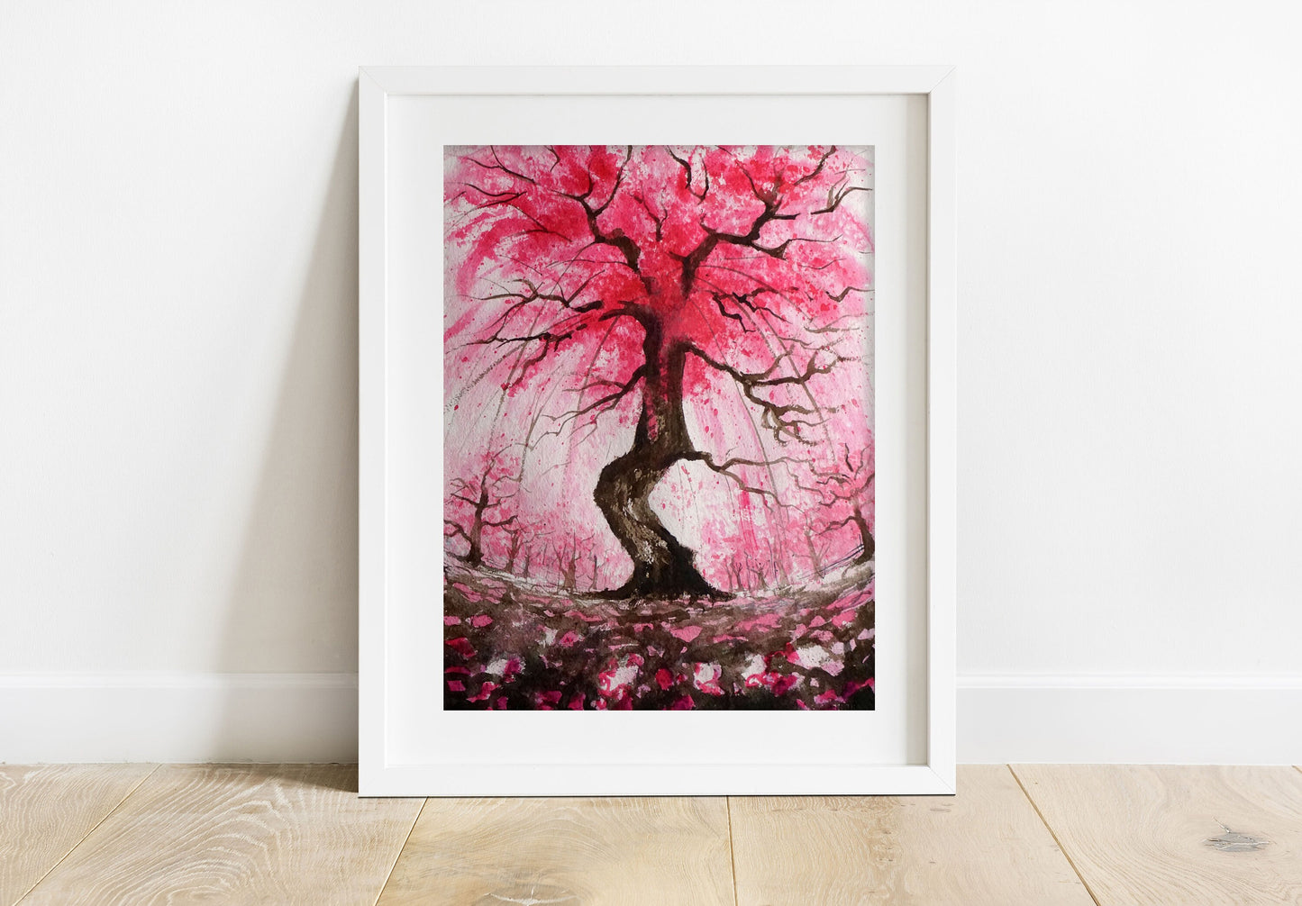 Japanese cherry tree blossom art
