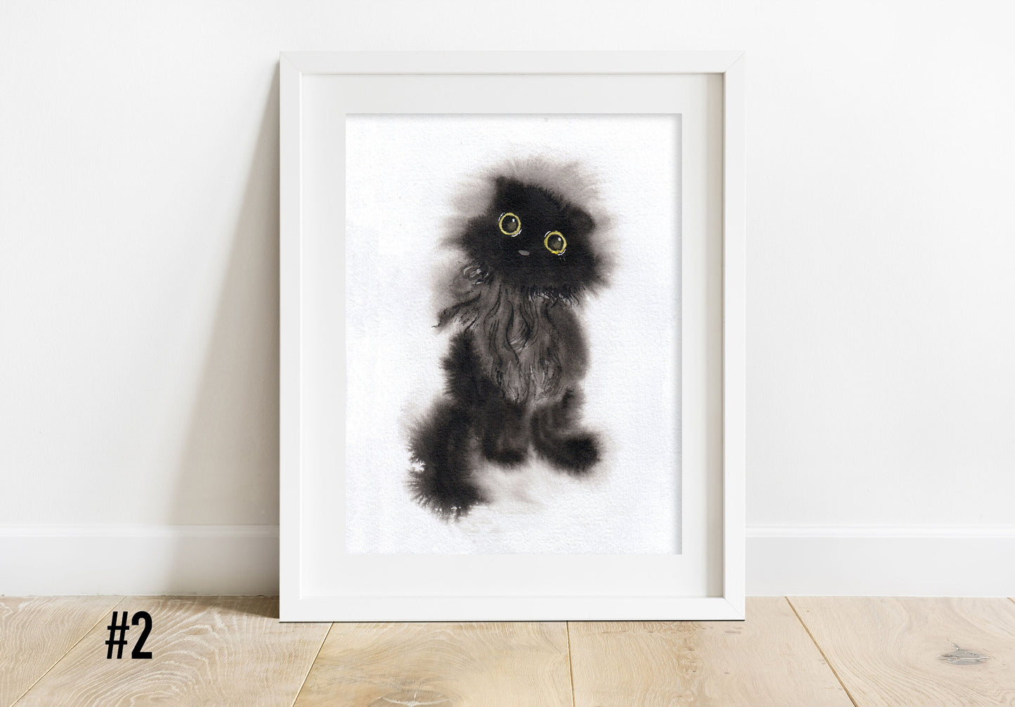 Black Cat Art Print Set of 2