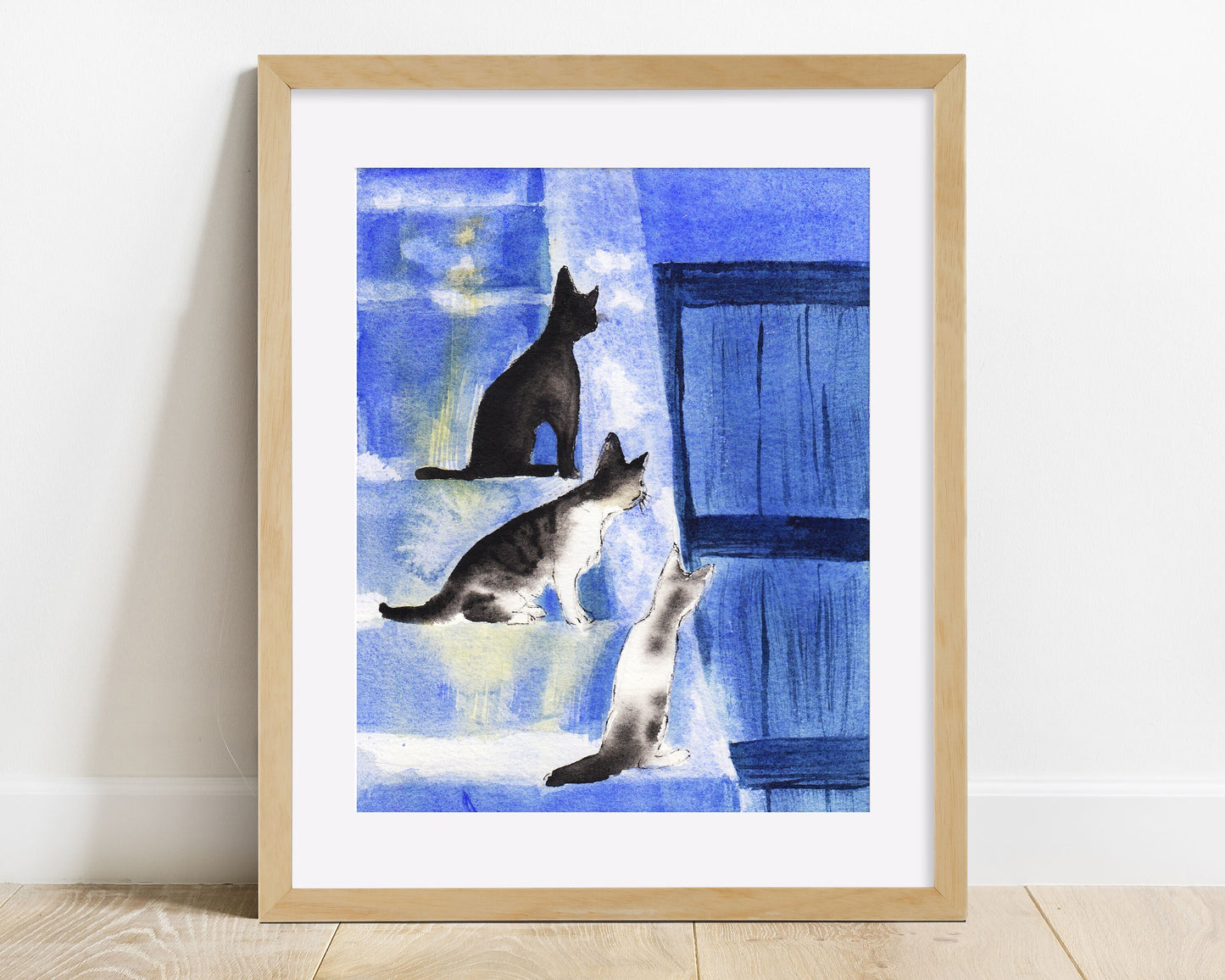 Cat Art Print "Curious Buddies"