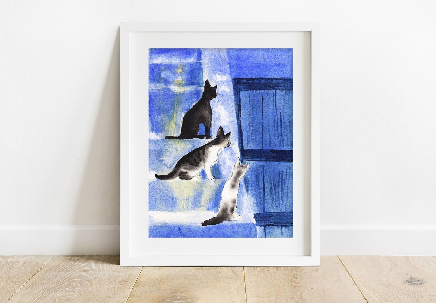 Cat Art Print "Curious Buddies"