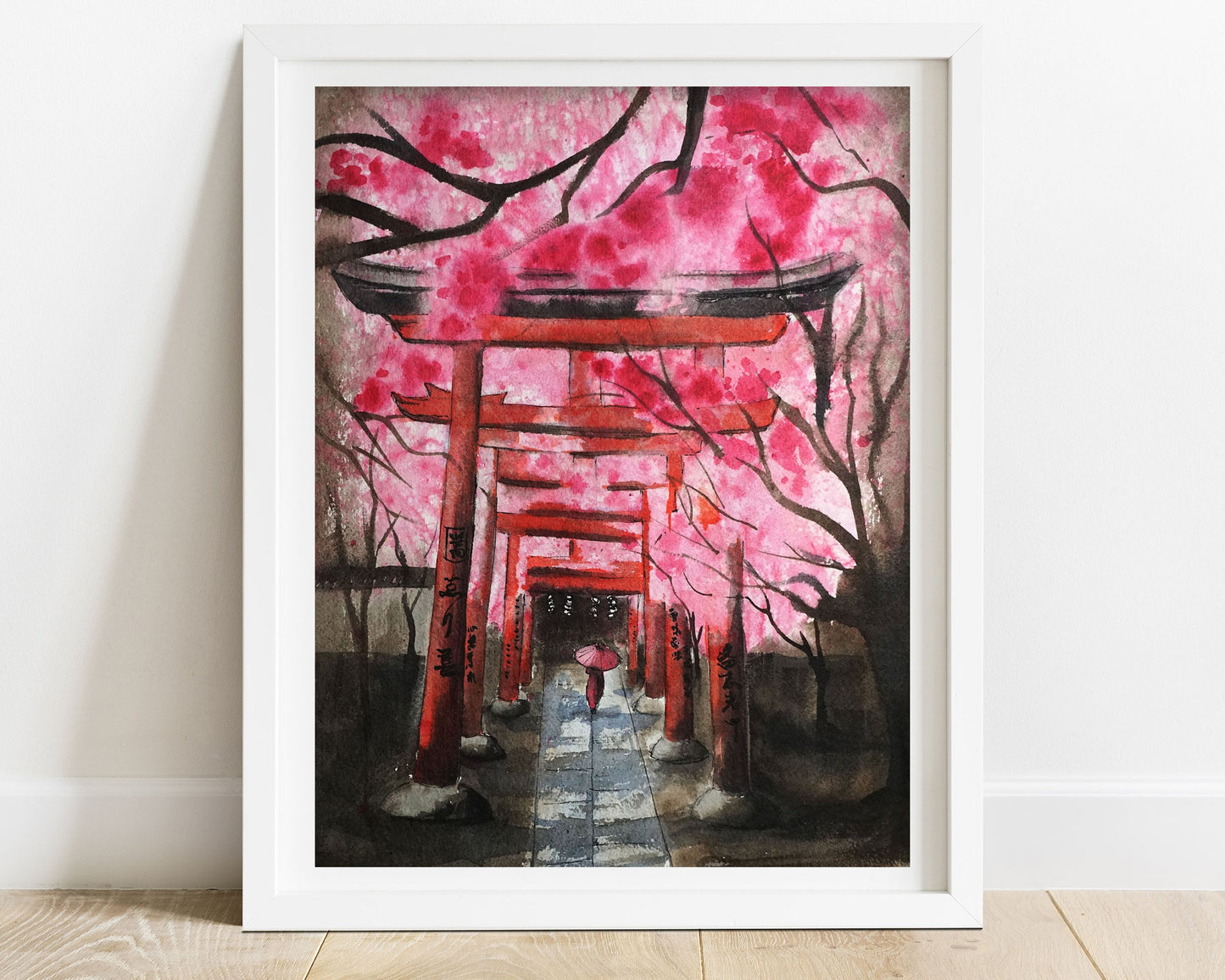 Japanese cherry blossom art print